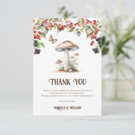 Tarjeta De Agradecimiento Toadstool de Woodland & Mushroom Fall Baby Shower