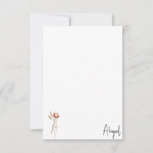 Tarjeta De Agradecimiento Toalla de ducha de botánica seca boho Gracias