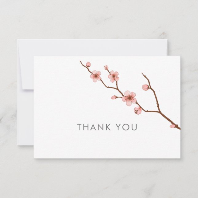 Tarjeta De Agradecimiento Todas las ocasiones cerezos en flor gracias a Note (Anverso)