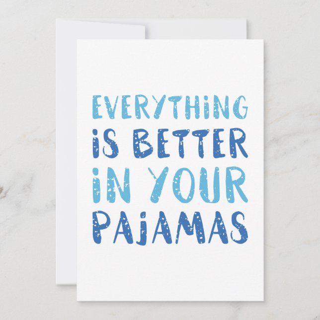 Tarjeta De Agradecimiento Todo Está Mejor En Tu Pajama (Anverso)