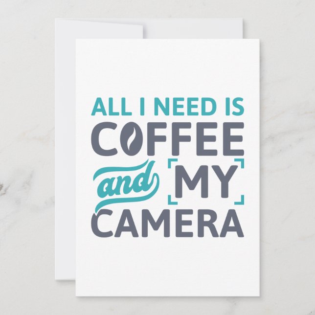 Tarjeta De Agradecimiento Todo Lo Que Necesito Es Café Y Mi Cámara (Anverso)
