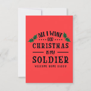 Tarjeta De Agradecimiento Todo lo que quiero de los Navidades es papi soldad