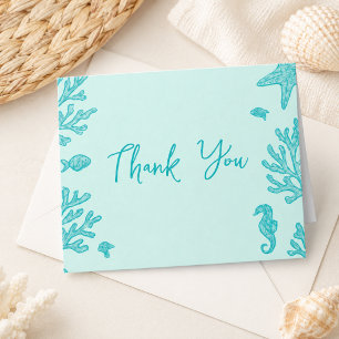 Tarjeta De Agradecimiento Todo lo que veo es amor Arte costero boho concha a
