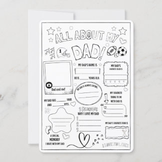 Tarjeta De Agradecimiento Todo sobre mi papá, niños regalos para padres