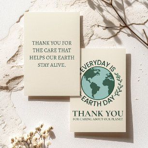Tarjeta De Agradecimiento Todos los Días son el Día de la Tierra - Amante de