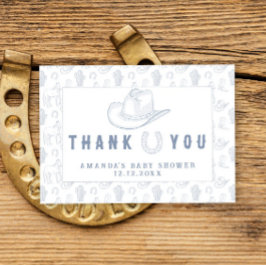 Tarjeta De Agradecimiento Toile De Jouy Cowboy Baby Shower Gracias