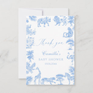 Tarjeta De Agradecimiento Toile De Jouy Safari Baby Shower