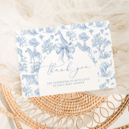 Tarjeta De Agradecimiento Toile de Jouy Safari Bebé ducha