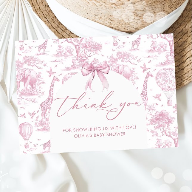 Tarjeta De Agradecimiento Toile de Jouy Safari Bebé ducha (Subido por el creador)