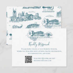 Tarjeta De Agradecimiento Toile de Nashville Crepúsculo sobre Blanco