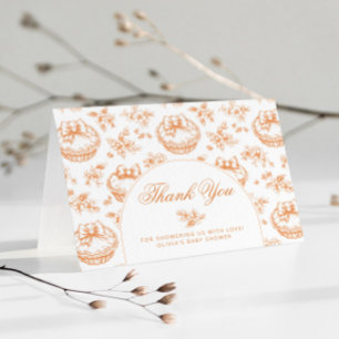 Tarjeta De Agradecimiento Toile Little Cutie Pie baby ducha gracias