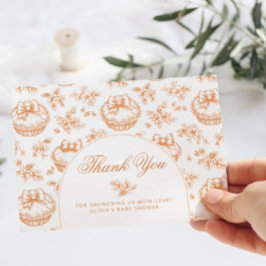 Tarjeta De Agradecimiento Toile Little Cutie Pie baby ducha gracias