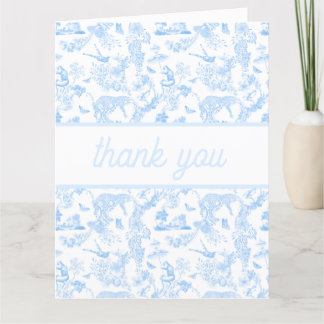 Tarjeta De Agradecimiento Toile Preppy Jungle Chinoiserie