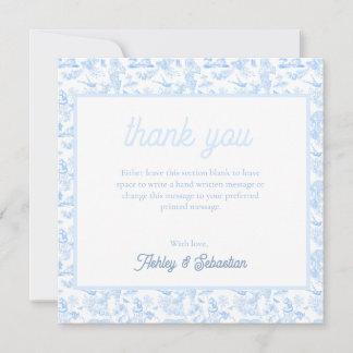 Tarjeta De Agradecimiento Toile Preppy Jungle Chinoiserie