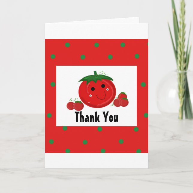 Tarjeta De Agradecimiento Tomate Rojo Gracias (Anverso)