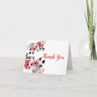 Tarjeta De Agradecimiento Tomate Rojo Rubor Rosa Misty Lilac Floral Gracias