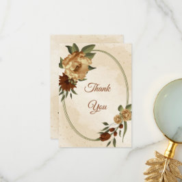 Tarjeta De Agradecimiento tono rústico terracota de tierra floral