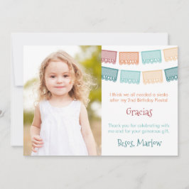 Tarjeta De Agradecimiento Tonos de Otoño Papel Picado Imagen de Fiesta Mexic