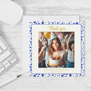 Tarjeta De Agradecimiento Tonos de Púrpura: Una Fiesta de Cumpleaños Azul-Vi