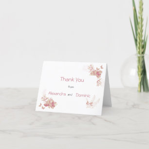 Tarjeta de agradecimiento - tonos rosas Mariposa f