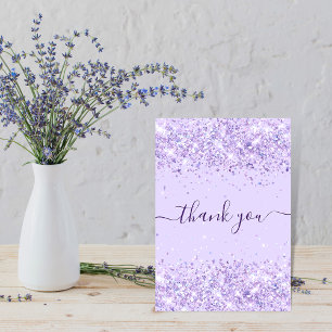 Tarjeta De Agradecimiento Tormenta violeta violeta purpurina de cumpleaños g