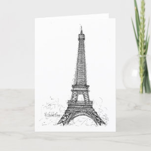 Tarjeta De Agradecimiento Torre Eiffel de París