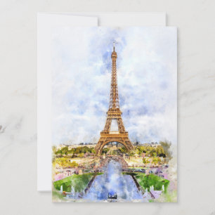 Tarjeta De Agradecimiento Torre Eiffel en París al atardecer nr2