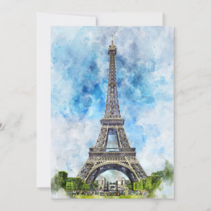 Tarjeta De Agradecimiento Torre Eiffel en París n2