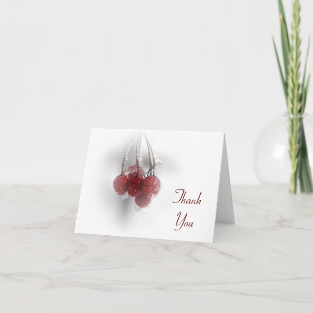 Tarjeta De Agradecimiento Torrys de invierno helado rojo gracias (Anverso)