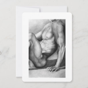Tarjeta De Agradecimiento Torso Masculino Musculoso Sauna Boceto Original a 