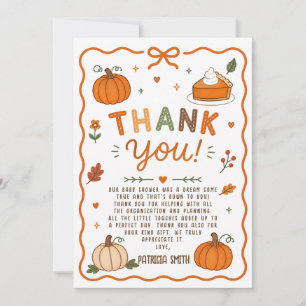Tarjeta De Agradecimiento Torta De Calabaza Cutie Pie Cumple De Bebé Sin Dis