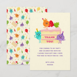 Tarjeta De Agradecimiento Torta de Cumpleaños Super Simple Bumble Numbs