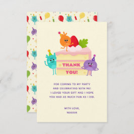 Tarjeta De Agradecimiento Torta de Cumpleaños Super Simple Números de Abejor