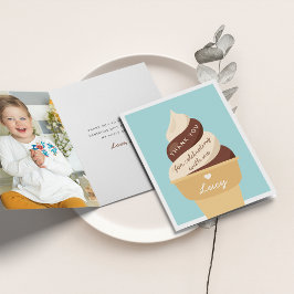 Tarjeta De Agradecimiento Torta Helada De Cumpleaños Infantil De Chocolate Y