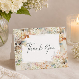Tarjeta De Agradecimiento Torta Nupcial de Hortensias Vintage Románticas Neu