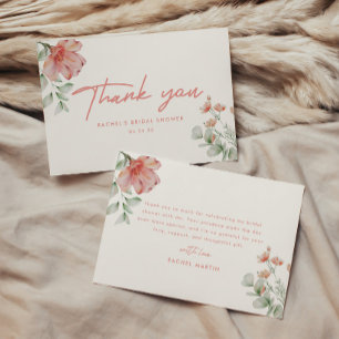 Tarjeta De Agradecimiento Torta Nupcial Minimalista con Tipografía Script y