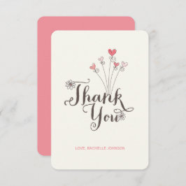 Tarjeta De Agradecimiento Torta Rosa Dulce Caprichosa Niña Daisy 1er Cumplea