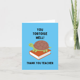Tarjeta De Agradecimiento ¡Tortuga bien! Gracias maestro divertido y lindo