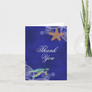 Tarjeta De Agradecimiento Tortuga de boda en la playa "gracias"