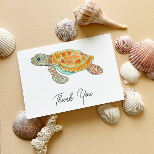 Tarjeta De Agradecimiento Tortuga Marina Bebé Personalizable