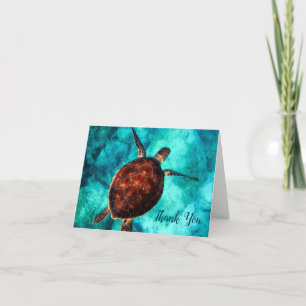 Tarjeta De Agradecimiento Tortuga Marina Océano 