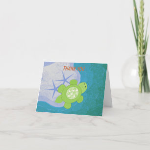 Tarjeta De Agradecimiento Tortuga Verde Pequeña Gracias