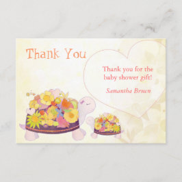 Tarjeta De Agradecimiento Tortugas de flores Baby Shower Gracias