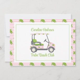 Tarjeta De Agradecimiento Tortugas Elegantes Carrito de Golf Personalizado P