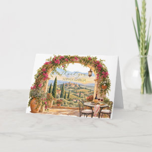 Tarjeta De Agradecimiento Toscana Italia Cítrico Despedida de soltera Gracia