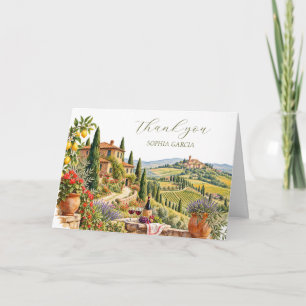 Tarjeta De Agradecimiento Toscana Italia Cítrico Despedida de soltera Gracia