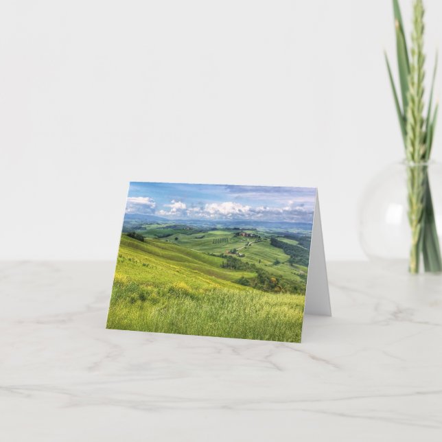 Tarjeta De Agradecimiento Toscana, Italia, colinas (Anverso)
