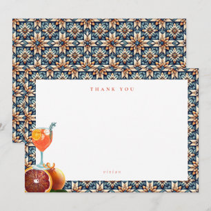 Tarjeta De Agradecimiento Tostada de Naranja Floral Bridal Shower