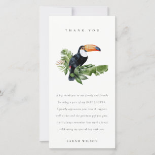 Tarjeta De Agradecimiento Toucan de Selva Tropical Baño de Bebé