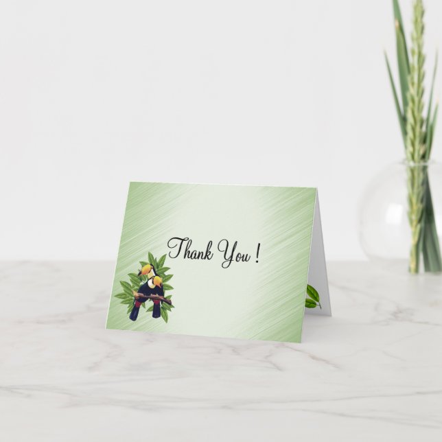 Tarjeta De Agradecimiento Toucanes exóticos gracias por estar en blanco dent (Anverso)